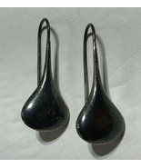 Teardrop Shaped Dangle Earrings Sterling Silver .925  - £15.56 GBP