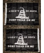 2x3 Liberty or Death Gadsden Black White 2 Faced 2-ply Wind Resistant Fl... - $147.68 MXN