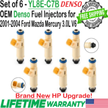 NEW OEM Denso x6 HP Upgrade Fuel Injectors for 2001-2004 Mazda Tribute 3.0L V6 - £241.12 GBP