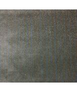CLAREMONT SIBTON SLATE BLUE STRIE VELVET UPHOLSTERY LINEN FABRIC 1.5 YAR... - $69.29