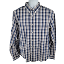 UnTuckit Pomerol Shirt Mens L Button Up Blue Gray Check Long Sleeve  - £22.04 GBP