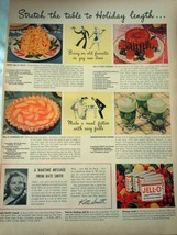 Jell-O Stretch The Table to Holiday Length WWII Advertising Print Ad Art  - £5.50 GBP