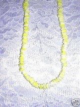 LIGHT YELLOW and WHITE PUKA SHELL BEADED SURF STYLE JEWELRY 18&quot; BEACH NE... - $5.99