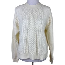 THE GOOD JANE Kelsey Cable Knit Sweater Womens Small Ivory Crewneck New - $376.14 MXN