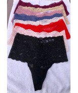 Soma Embraceable All-Over Lace Retro Thong Size S Pick 2 Two Black Red G... - $23.18 CAD