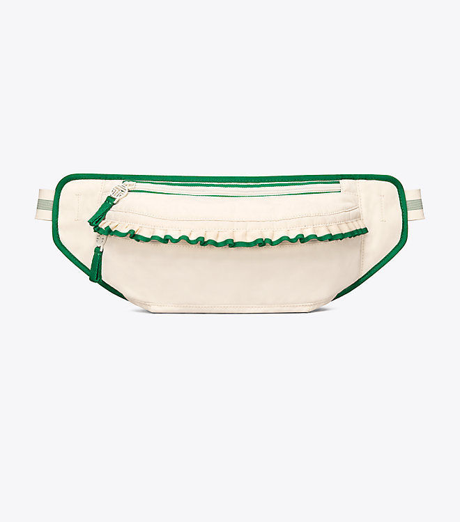 TORY BURCH Ivory Pearl/Vineyard Ruffle Belt Bag FREE SHIPPING - $106.00