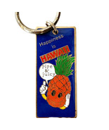 C1970-80s Hawaii Metal Keychain Fob Charm Pineapple Ripe &amp; Juicy Happine... - $27.15 CAD