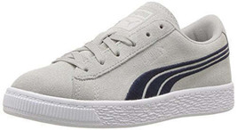 PUMA Infant Girls Suede Classic Badge Sneakers Size 4C Color Gray Violet-Peacoat - £43.26 GBP