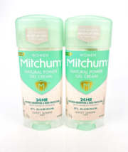 Mitchum Womens Natural Power Gel Cream Sweet Jasmin Deodorant 3.4oz Lot of 2 - £17.53 GBP