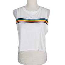 Tres Bien Sleeveless Cropped Tee Rainbow Large New - £15.18 GBP