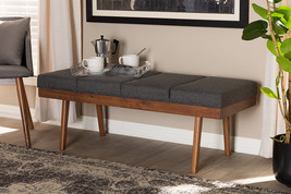 Nexus Charcoal Fabric Upholstered Wood Bench - $3,255.39 MXN