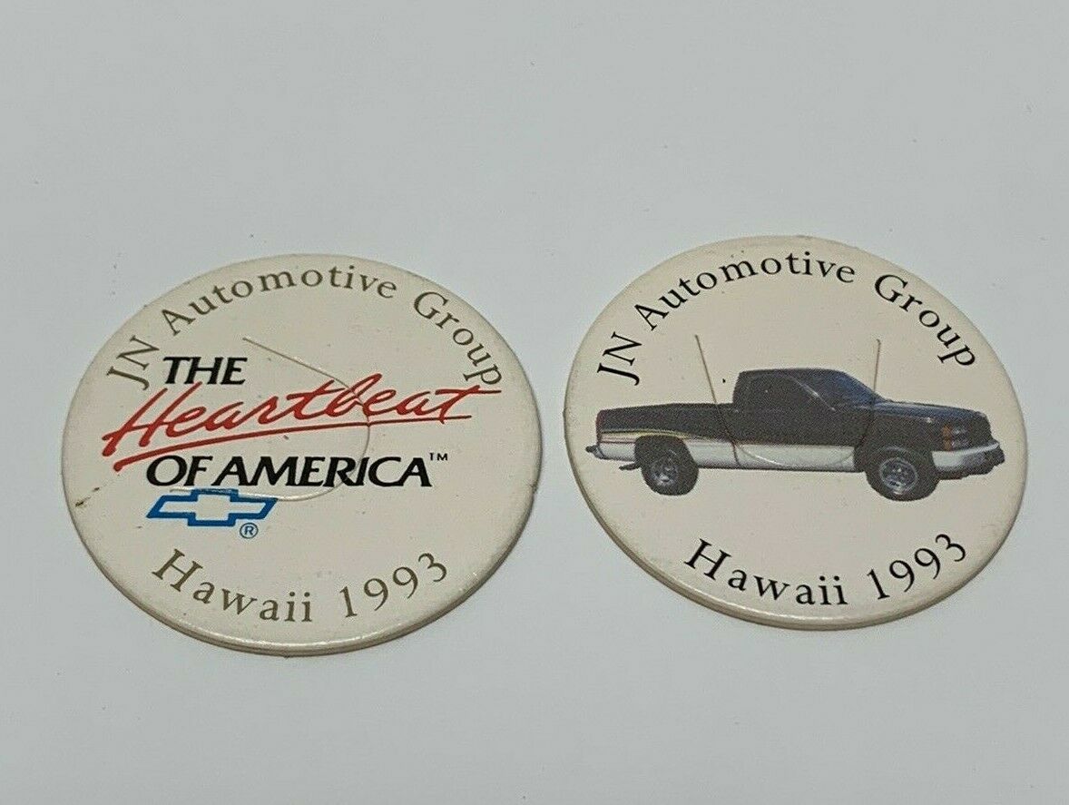 Lot 2 JN Automotive Group Chevrolet POG Hawaii  Milk Cap Vtg Advertising... - $11.83