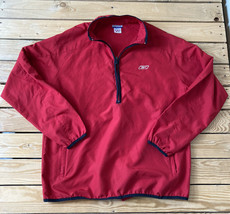 Reebok Men’s Half zip Long Sleeve Pullover Lightweight Jacket Size L Red F3 - $15.95