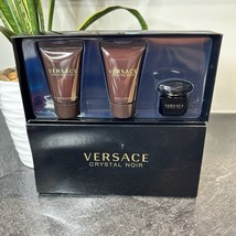 NEW Versace Crystal Noir Eau De Toilette 3 Pc Mini Gift Set Lotion, Show... - $18.12 CAD