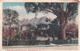 New Orleans Louisiana LA Home on Charles Avenue 1918 Caney Kansas Postcard D25 - £2.38 GBP