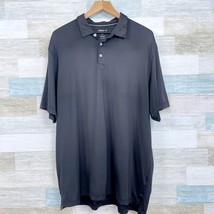 Johnnie O Golf Tech Polo Shirt Solid Black Short Sleeve Stretch Casual Mens XL - £39.41 GBP