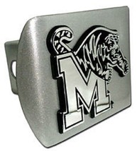 Memphis University Brushed Chrome Trailer Hitch Cover Made In Usa - £60.04 GBP