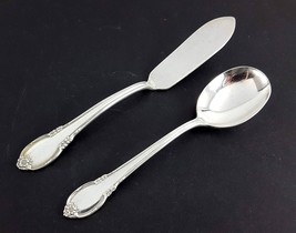 1847 Rogers REMEMBRANCE Sugar Spoon &amp; Butter Knife Silverplate Flatware 1948 - $9.89