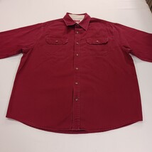 Wrangler Premium Quality Denim Shirt L Men's Red Long Sleeve Button Up RN#130273 image 13