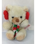 Russ Tuff Teddy Bear Plush 6 Inch Red Earmuffs Stuffed Animal Toy - $21.95