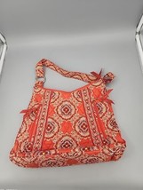 Vera Bradley Lisa B in Paprika Purse Handbag Floral Orange, Blue, Yellow Retired - £10.88 GBP