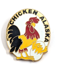 VTG Chicken Alaska City Rooster Chick Hatching Egg Enamel Lapel Pin Souvenir - £7.95 GBP