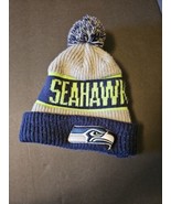 Seattle Seahawks 47Brand Blue Lime Gray Cuffed Pom Knit Hat Beanie Adult... - £15.47 GBP