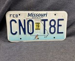 2019 Missouri License Plate - &quot;CNO T8E&quot; DEC 19 sticker SHOW ME STATE BLU... - £7.06 GBP