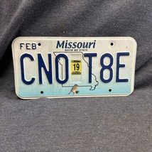 2019 Missouri License Plate - &quot;CNO T8E&quot; DEC 19 sticker SHOW ME STATE BLU... - £7.00 GBP
