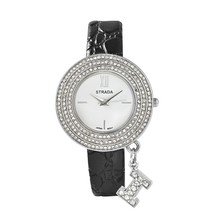 STRADA Austrian Crystal Ladies Watch: Japanese MOVEMENT Initial I Charm NEW - $17.81