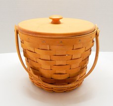 Longaberger Round Basket Swing Handle With Lid 8 Inch Round - £31.37 GBP