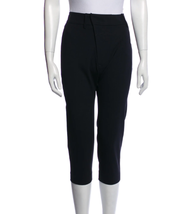 Nili Lotan 2 Virgin Wool Crop Stretch Straight Dress Pants Work Career Navy Blue - £74.70 GBP