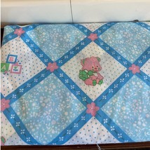 Vintage Fabric Springs Mills INC Pink Blue Teddy Bear Baby 45&quot; x 3 yards - £18.99 GBP