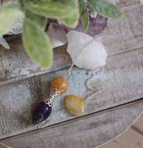 Amethyst and Yellow Aventurine Pendulum by Designs by Imogen ~Peaceful a... - $569.03 MXN