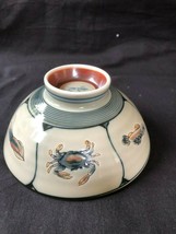 Antique marked chinese bowl with sea animals like crab and fish - $99.00