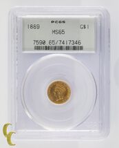 1889 Gold $1 Indian Princess Graded by PCGS as MS65 Gorgeous Coin #7590 - $116,946.72 MXN