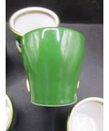 Winterling Bavaria ceramic 10 shot glasses green and gold [95b] - $88.25 CAD