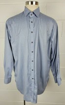 Mens Stenstroms Blue Atomic Button Front Shirt Twofold Super Cotton 19 48 - £27.91 GBP