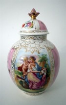 DRESDEN c1790 Lidded 10&quot; Vase After Angelika Kaufmann Pink Glaze - £674.62 GBP