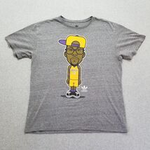 Los Angeles Lakers Shirt Mens Large Gray Short Sleeve Crew Neck Adidas - $16.86