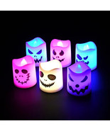 6pcs Halloween Led Ghost Pumpkin Candle Light Glowing Lamp Halloween Par... - $18.69