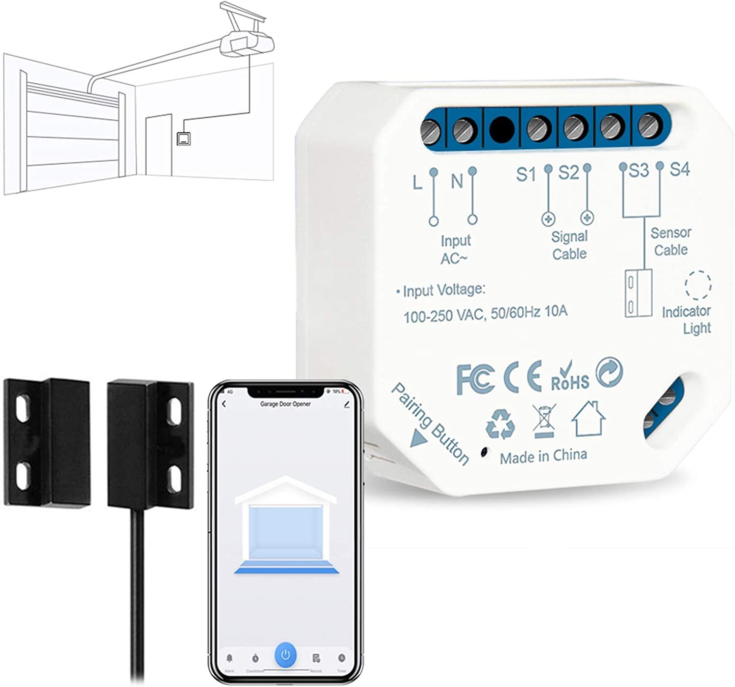 Using Alexa And Google Home, Loratap Smart Wifi Garage Door, And Voice C... - $38.99