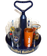8 Gaffel Kolsch Cologne Assorted Gaffel Beer Glasses &amp; Kranz Serving Tray - £102.67 GBP