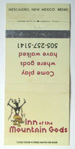 Inn of the Mountain Gods - Mescalero, New Mexico Restaurant 30RS Matchbook Cover - £1.37 GBP