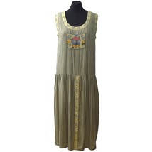 Vintage Papy Boez Dress Jumper Womens M L Emboirdered Midi Cottagecore M... - $49.99