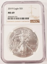 2019 Argento American Eagle Selezionato Da NGC Come MS69 - $83.78