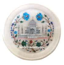 50 PCS Lot 7&quot; Marble Plate Taj Mahal Marquetry Inlay Pietra Dura Home Decor Gift - £730.26 GBP