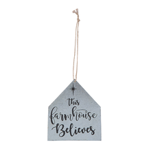 NEW This Farmhouse Believes Christmas Holiday Ornament silver metal 4.25... - £3.94 GBP