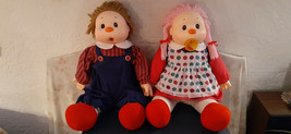 22&quot; Girl/Boy Soft-bodied Dolls With Yarn Hair &amp; Round Mouths/Pacifier - $8.00
