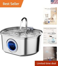 Ultra-Silent 3.2L Stainless Steel Cat Drinking Fountain with Water Level... - $840.68 MXN